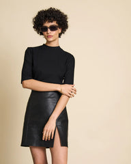 T-SHIRT NINA RIB BLACK TENCEL von JAN `N JUNE