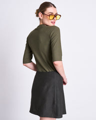 LYOCELL RIB T-SHIRT NINA DARK OLIVE von JAN `N JUNE