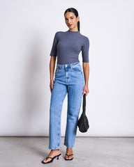 LYOCELL RIB T-SHIRT NINA TURBULENCE von JAN `N JUNE