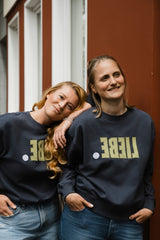Organic Sweatshirt LIEBE navy