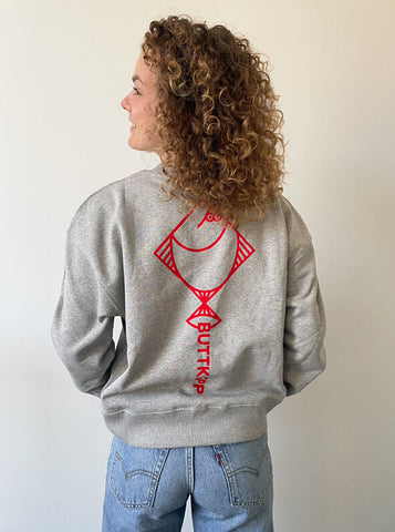 BUTTKOPP-Sweatshirt von TIIEM/NODES heather grey