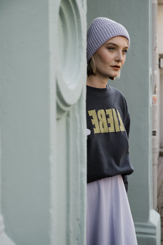 Organic Sweatshirt LIEBE navy