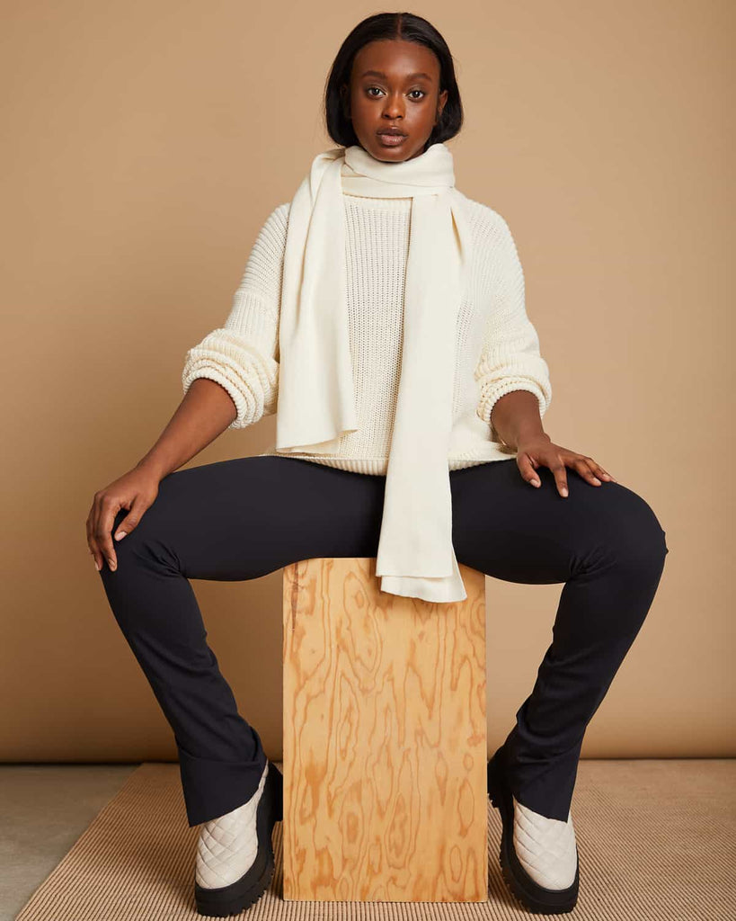 KNIT SCARF STATEN OFF WHITE von JAN `N JUNE