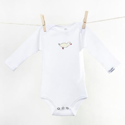 Body in weiß mit Enten-Küken