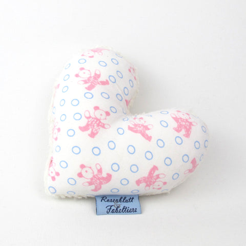 Rasselherz rosa/blau