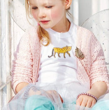 Shirt langarm in weiß mit Leopard Leo