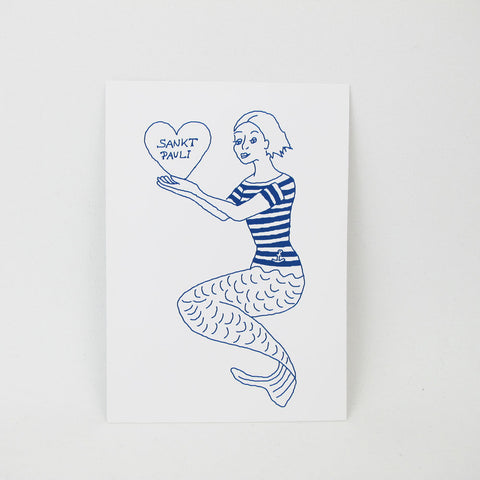 Postkarte St.Pauli Meerjungfrau